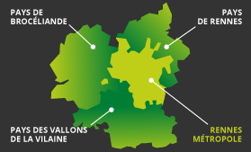 Carte du bassin d’emploi de Rennes